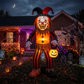 6' Freak Show Twisted Carnival Evil Clown Yard Halloween Inflatable Blow Up Decor Prop