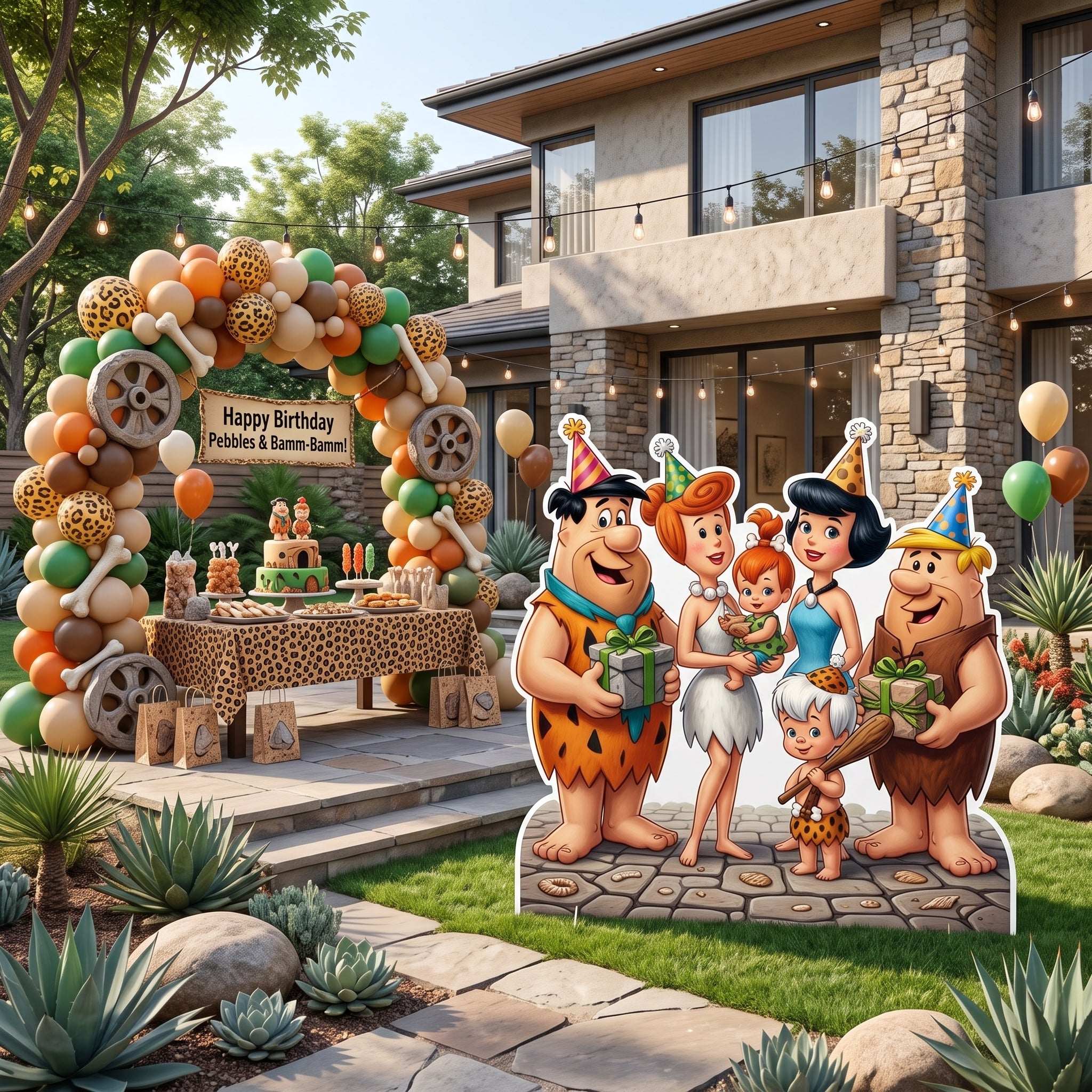 Life Size The Flintstones Character Premium Freestanding Cutouts Yard Sign Decor Party Prop