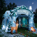 Enchanted Winter Forest Theme Premium 10' x 10' Christmas House Inflatable Blow Up Walk-Through Archway Experience Decor Prop