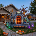 Massive 8-Foot-Tall Forgotten Crypt Colossal Multi-Tiered Halloween Yard Inflatable Scene Decor Prop