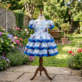 Frozen Princess Elsa Anna Girls Personalized Custom Tiered Ruffle Dress Ribbon Trim Theme Cake Smash Birthday Party