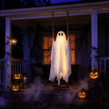 5' Ghost on Swing Halloween Decor Prop with String Lights