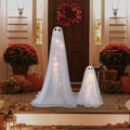 2-Pack Fabric Standing Ghosts Halloween Home Decor Accent LED Light Prop