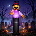 12' Giant Long Vampire Jack o Lantern Pumpkin Yard Halloween Inflatable Blow Up Decor Prop