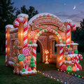 Gingerbread House Theme Premium 10' x 10' Christmas House Inflatable Blow Up Walk-Through Archway Experience Decor Prop