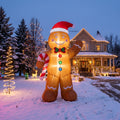 10-Foot Giant Outdoor Gingerbread Village Gingerbread Man Inflatable with LED Illumination Christmas Blow Up Yard Decor