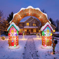 10-Foot Giant Outdoor Illuminated Walkthrough The Gingerbread Village Inflatable Archway Christmas Decor
