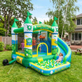 Play Bounce House Jumping Playhouse area with Slide and Ball Pit Golf Castle Theme