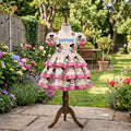 Gracie's Corner Girls Personalized Custom Tiered Ruffle Dress Ribbon Trim Theme Cake Smash Birthday Party