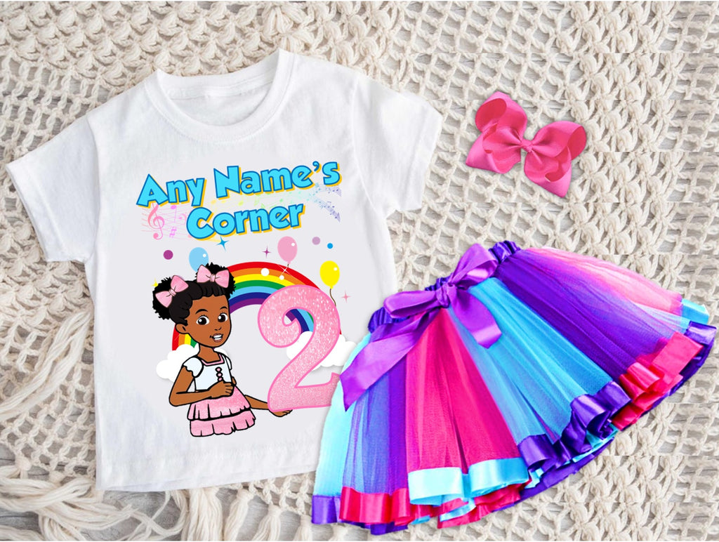 Gracie's Corner Pink Bow Tutu Set Girls Personalized Custom Hot Pink Blue Purple Ribbon Tutu Outfit Dress Theme Cake Smash Birthday Party