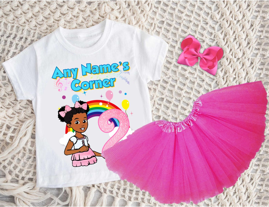 Gracie's Corner Pink Bow Tutu Set Girls Personalized Custom Hot Pink 3 Layer Tutu Outfit Dress Theme Cake Smash Birthday Party