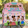(Pack of 6) Gracie's Corner Custom Personalized Birthday Party Favor Gable Treat Boxes