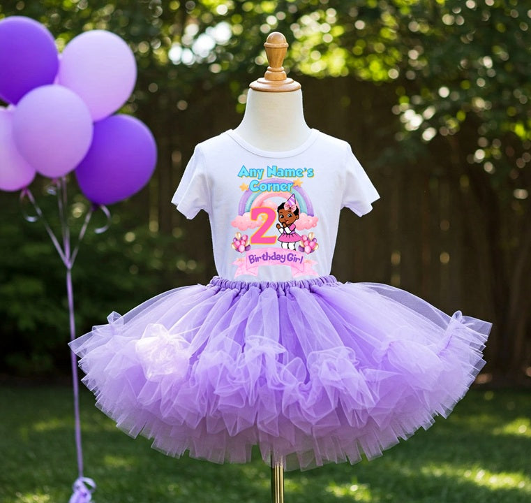 Gracie's Corner Cece Tutu Set Girls Personalized Custom Light Purple Tutu Outfit Dress Theme Cake Smash Birthday Party