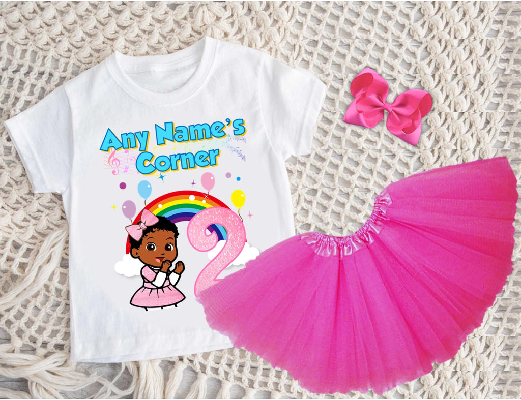 Gracie's Corner Baby Cece Tutu Set Girls Personalized Custom Hot Pink 3 Layer Tutu Outfit Dress Theme Cake Smash Birthday Party