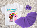 Gracie's Corner Baby Cece Tutu Set Girls Personalized Custom Purple 3 Layer Tutu Outfit Dress Theme Cake Smash Birthday Party