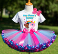 Gracie's Corner Baby Cece Tutu Set Girls Personalized Custom Hot Pink Blue Purple Ribbon Sewn Trim Tutu Outfit Dress Theme Cake Smash Birthday Party