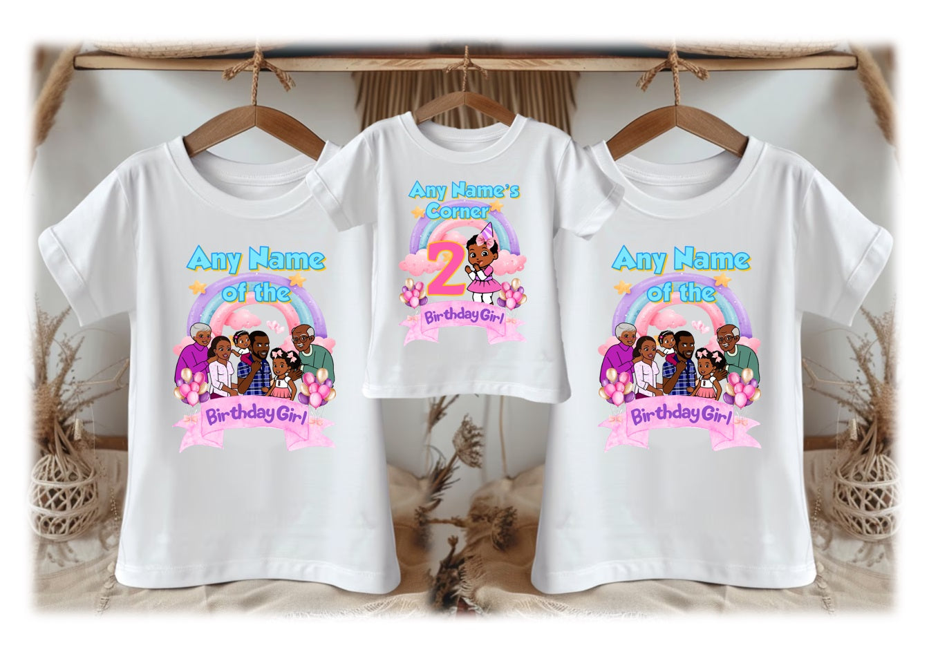Gracie's Corner Cece Personalized Custom White Family T-Shirt or Onesie Pack Theme Cake Smash Birthday Party