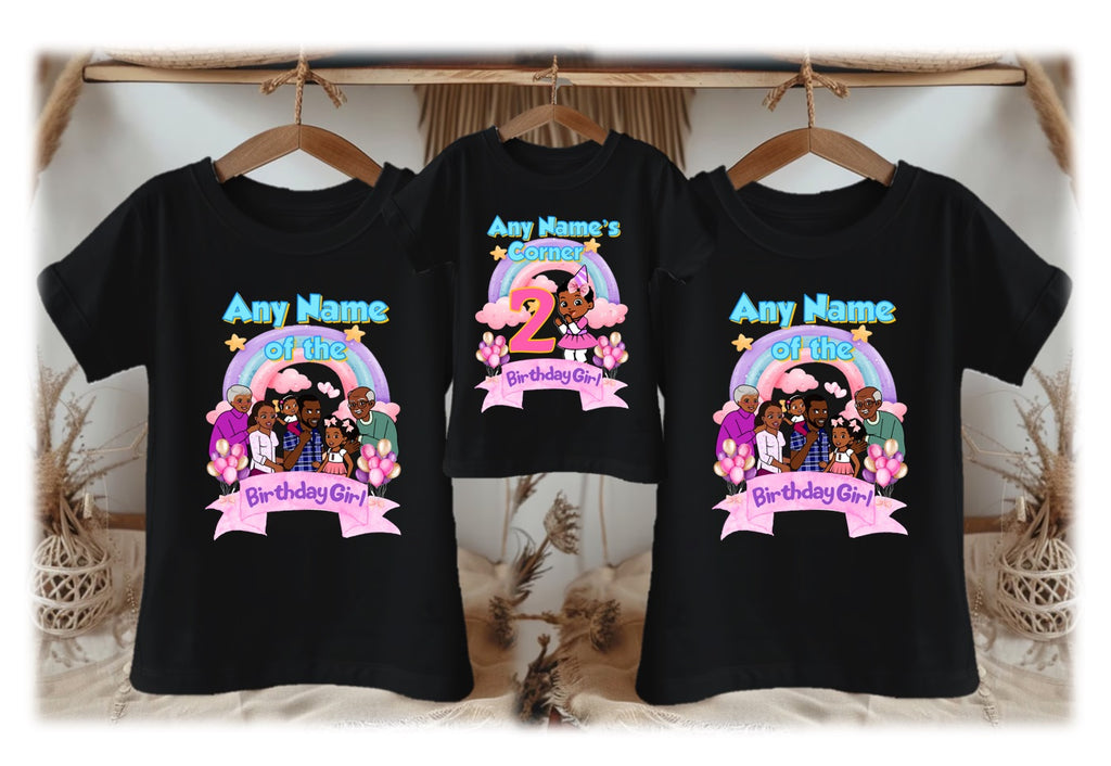 Gracie's Corner Cece Personalized Custom Black Family T-Shirt or Onesie Pack Theme Cake Smash Birthday Party