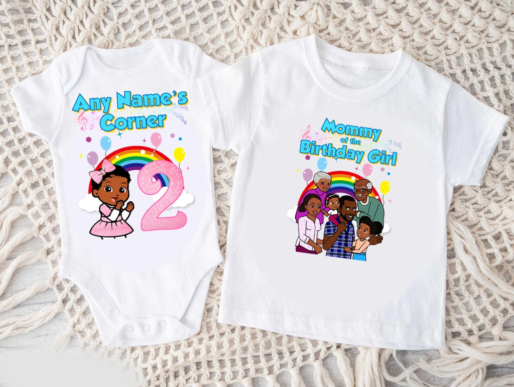 Gracie's Corner Baby Cece Personalized Custom White Family T-Shirt or Onesie Pack Theme Cake Smash Birthday Party
