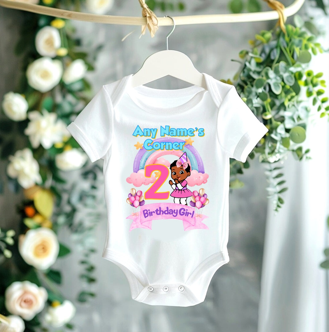 Gracie's Corner Cece Personalized Custom White T-Shirt or Onesie Theme Cake Smash Birthday Party