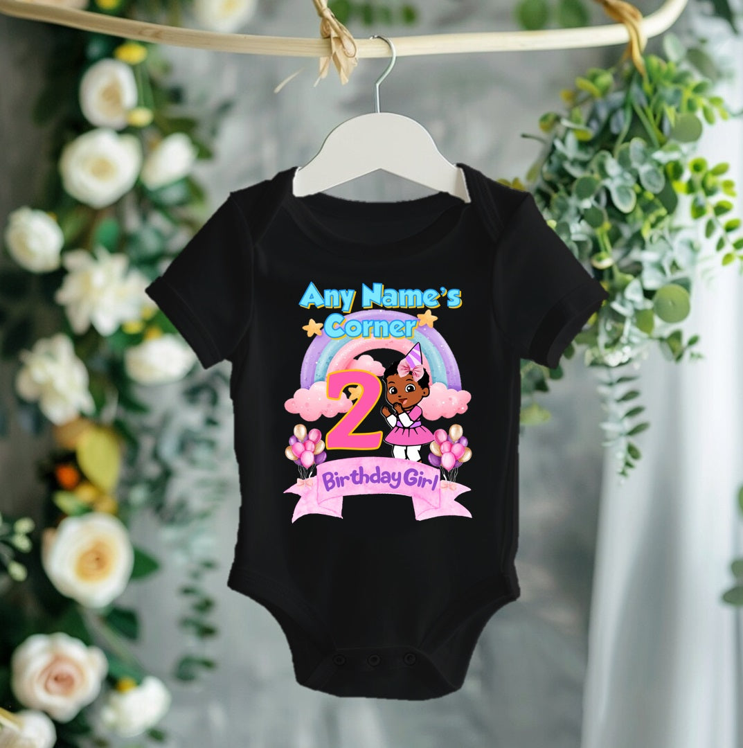 Gracie's Corner Cece Personalized Custom Black T-Shirt or Onesie Theme Cake Smash Birthday Party