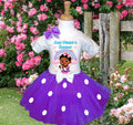 Gracie's Corner Cece Tutu Set Girls Personalized Custom Purple White Polka Dots Tutu Outfit Dress Theme Cake Smash Party