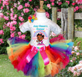 Gracie's Corner Cece Tutu Set Girls Personalized Custom Rainbow Knots Tutu Outfit Dress Theme Cake Smash Party