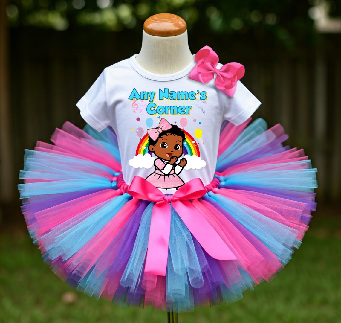 Gracie's Corner Baby Cece Tutu Set Girls Personalized Custom Hot Pink Blue Purple Tutu Outfit Dress Theme Cake Smash Party