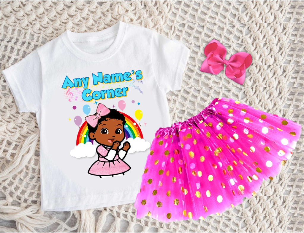 Gracie's Corner Baby Cece Tutu Set Girls Personalized Custom Hot Pink Gold Polka Dots Tutu Outfit Dress Theme Cake Smash Party