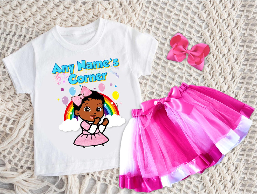 Gracie's Corner Baby Cece Tutu Set Girls Personalized Custom Hot Pink White Pink Ribbon Tutu Outfit Dress Theme Cake Smash Party