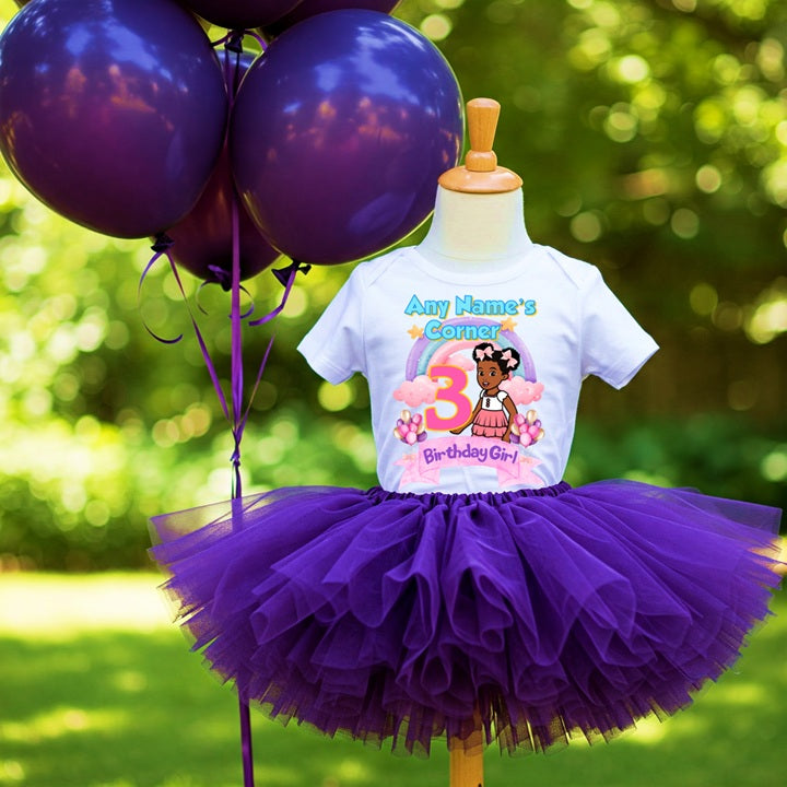 Gracie's Corner Tutu Set Girls Personalized Custom Purple Tutu Outfit Dress Theme Cake Smash Birthday Party