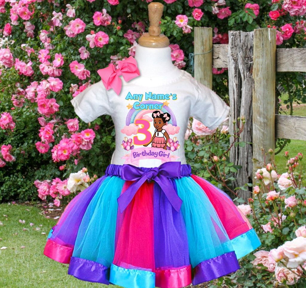 Gracie's Corner Tutu Set Girls Personalized Custom Hot Pink Blue Purple Ribbon Tutu Outfit Dress Theme Cake Smash Birthday Party