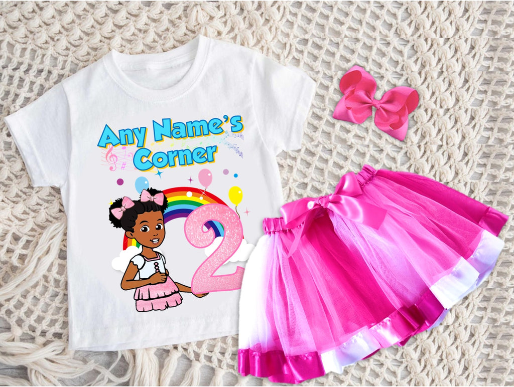 Gracie's Corner Pink Bow Tutu Set Girls Personalized Custom Hot Pink White Pink Ribbon Tutu Outfit Dress Theme Cake Smash Birthday Party