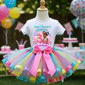 Gracie's Corner Tutu Set Girls Personalized Custom Pink Blue Yellow Purple Ribbon Sewn Trim Tutu Outfit Dress Theme Cake Smash Birthday Party