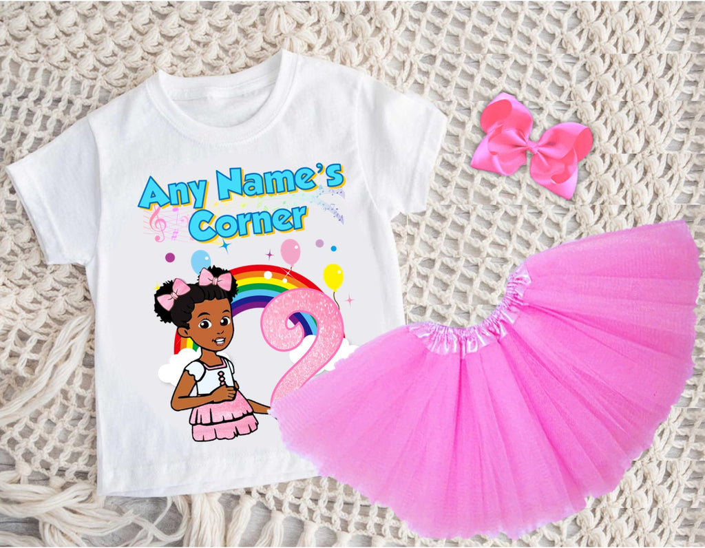 Gracie's Corner Pink Bow Tutu Set Girls Personalized Custom Pink 3 Layer Tutu Outfit Dress Theme Cake Smash Birthday Party