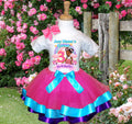 Gracie's Corner Tutu Set Girls Personalized Custom Hot Pink Blue Purple Ribbon Trim Tutu Outfit Dress Theme Cake Smash Birthday Party