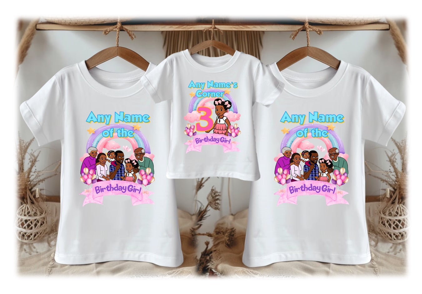 Gracie's Corner Personalized Custom White Family T-Shirt or Onesie Pack Theme Cake Smash Birthday Party