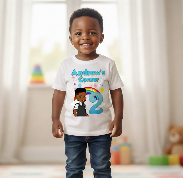 Gracie's Corner Boy Zyron Personalized Custom White T-Shirt or Onesie Theme Cake Smash Birthday Party