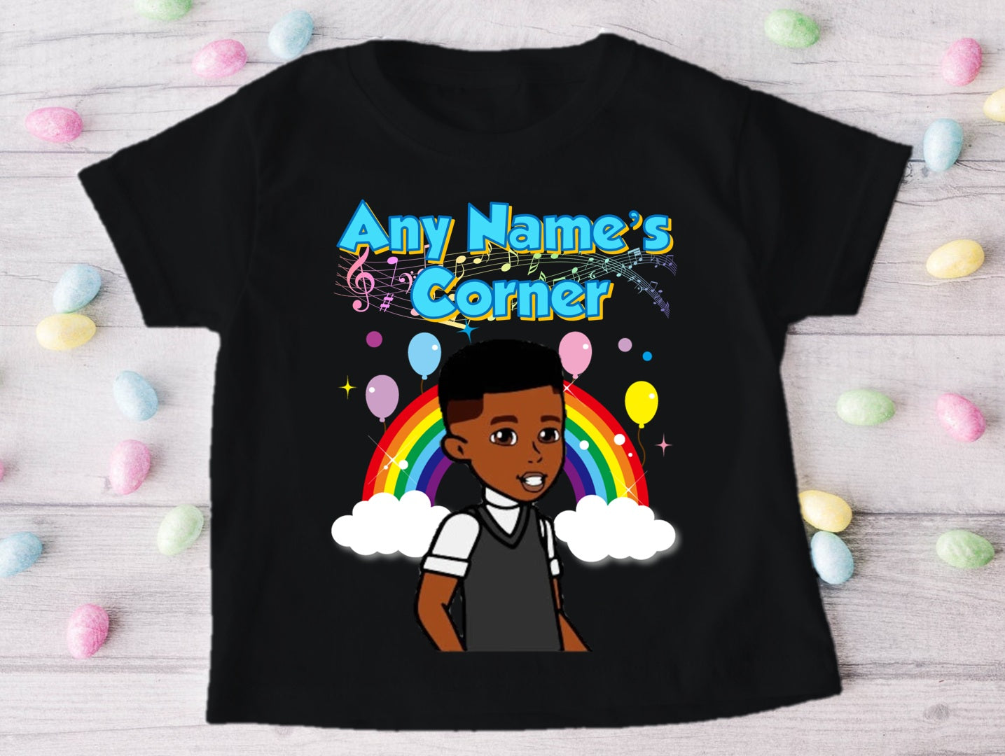 Gracie's Corner Boy Zyron Personalized Custom Black T-Shirt or Onesie Theme Cake Smash Party