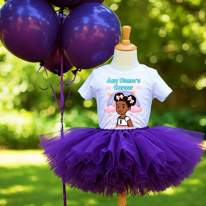 Gracie's Corner Tutu Set Girls Personalized Custom Purple Tutu Outfit Dress Theme Cake Smash Party