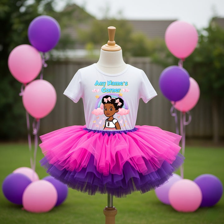 Gracie's Corner Tutu Set Girls Personalized Custom Hot Pink Purple Tutu Outfit Dress Theme Cake Smash Party