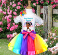Gracie's Corner Tutu Set Girls Personalized Custom Rainbow Ribbon Tutu Outfit Dress Theme Cake Smash Party