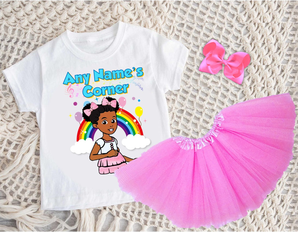 Gracie's Corner Pink Bow Tutu Set Girls Personalized Custom Pink 3 Layer Tutu Outfit Dress Theme Cake Smash Party
