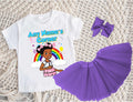 Gracie's Corner Pink Bow Tutu Set Girls Personalized Custom Purple 3 Layer Tutu Outfit Dress Theme Cake Smash Party