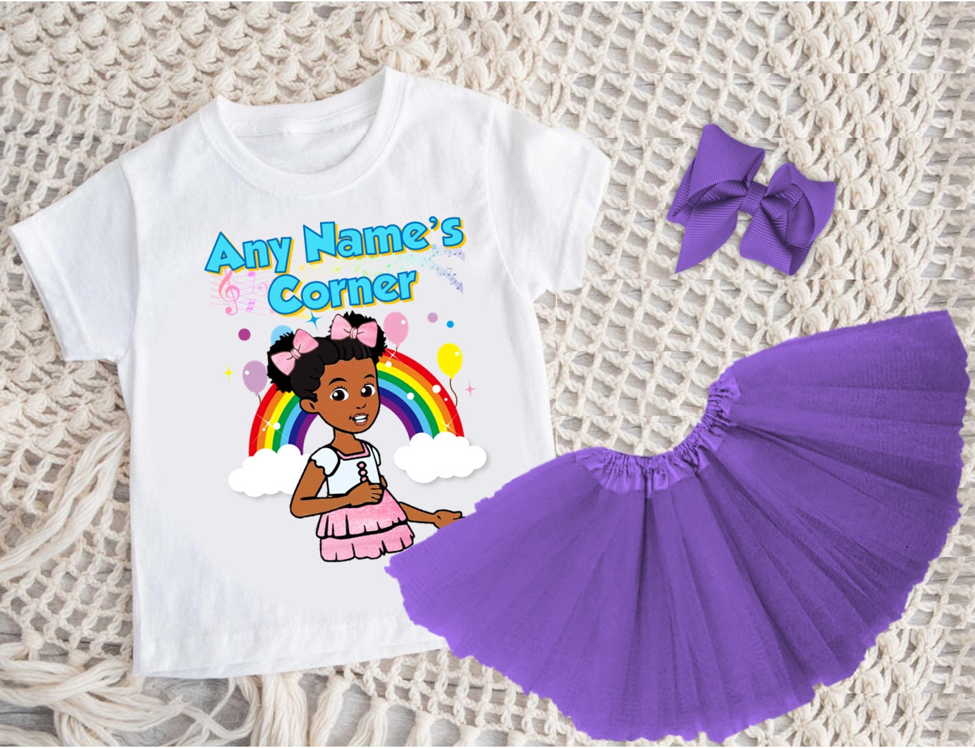 Gracie's Corner Pink Bow Tutu Set Girls Personalized Custom Purple 3 Layer Tutu Outfit Dress Theme Cake Smash Party