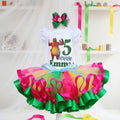 Grizzy and the Lemmings Tutu Set Girls Personalized Custom Pink Green Yellow Ribbon Sewn Trim Tutu Outfit Dress Theme Cake Smash Birthday Party