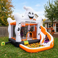 Play Bounce House Jumping Playhouse area with Slide and Ball Pit Halloween Ghost Theme