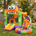 Play Bounce House Jumping Playhouse area with Slide and Ball Pit Halloween Monster Theme