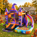 Play Bounce House Jumping Playhouse area with Slide and Ball Pit Halloween Witch Theme