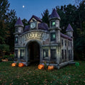 Haunted Hotel Theme Premium 10' x 10' Halloween Haunted House Inflatable Blow Up Walk-Through Archway Experience Decor Prop